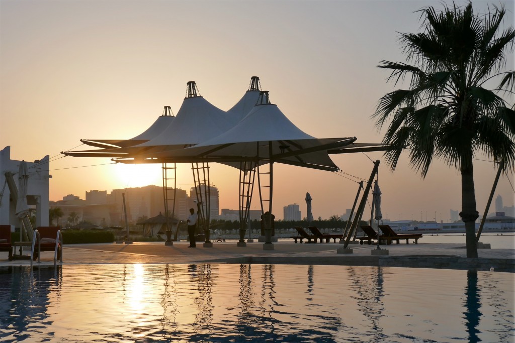 sharq village hotel doha by night sunset