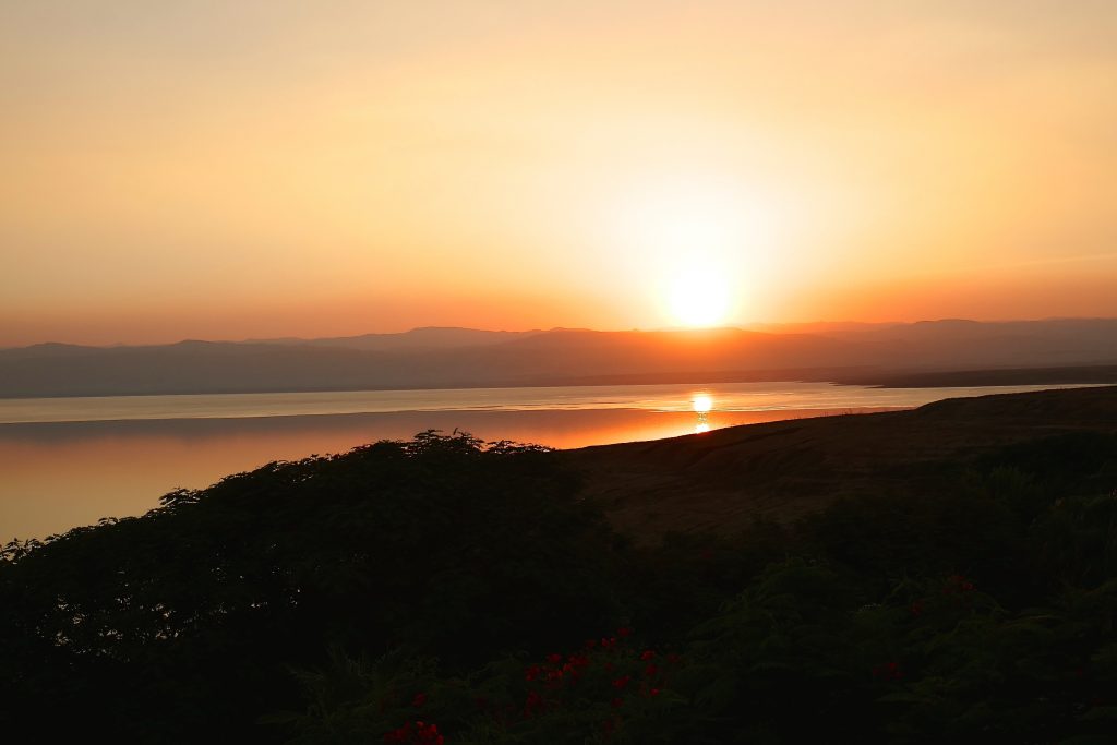 sunset dead sea